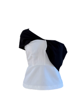 Black & White Crepe Statement Sleeve Top